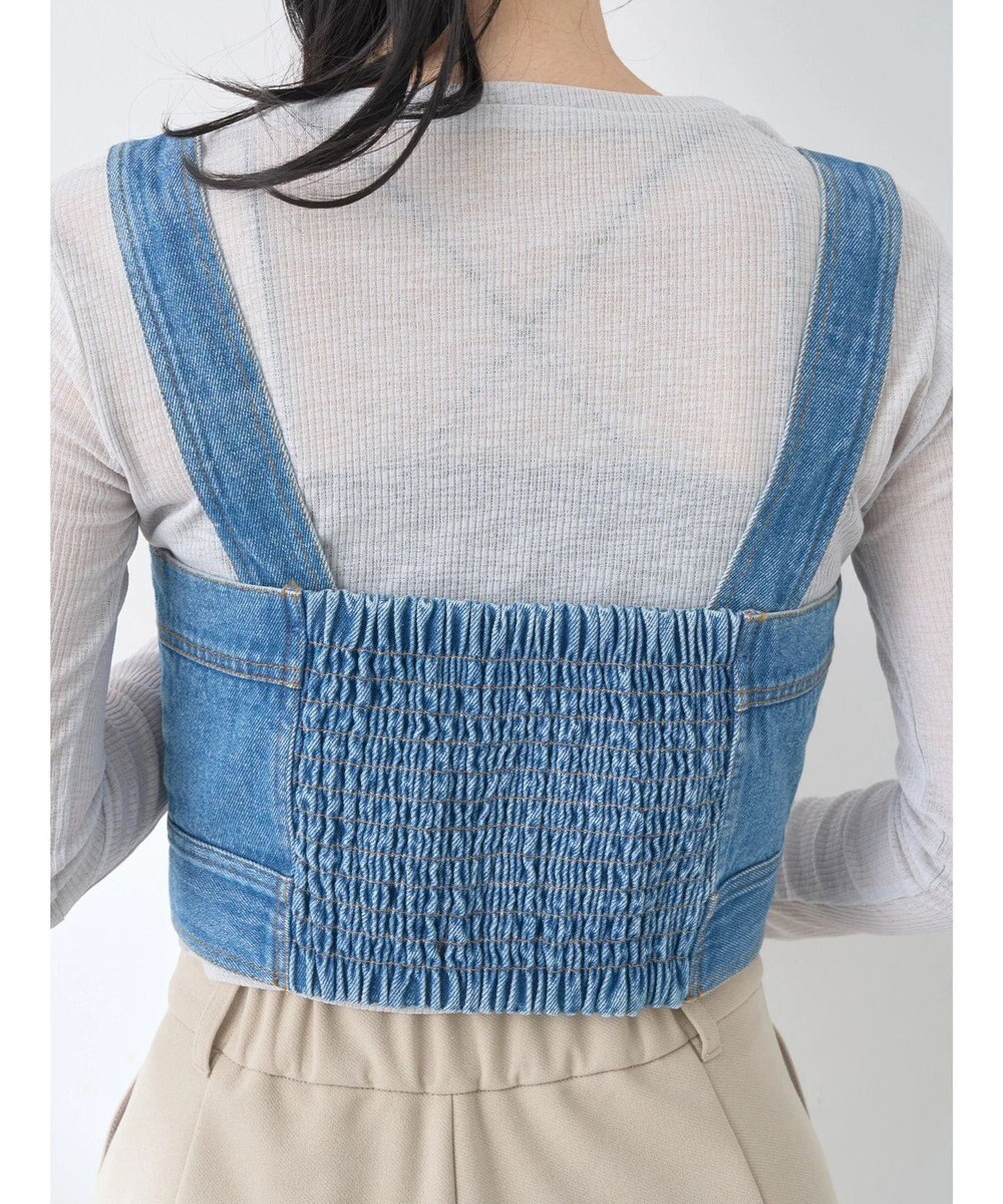 earth music&ecology フロントボタンデニムビスチェ 