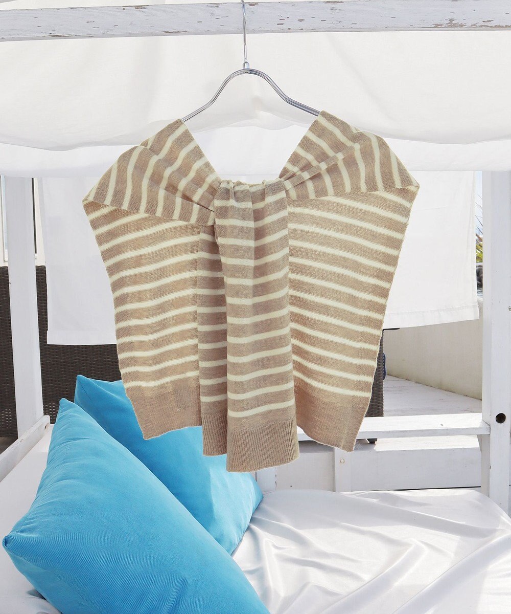 Tiaclasse 肩掛けボーダーフェイクカーデ 