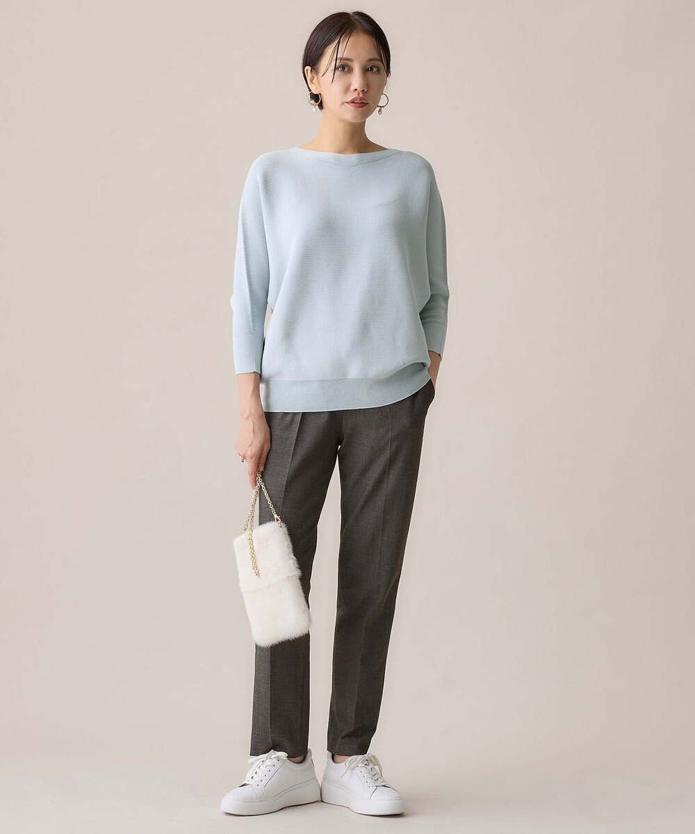 自由区 S 【WEB限定・洗える】コットンストレッチホールガーメントドルマン ニット 