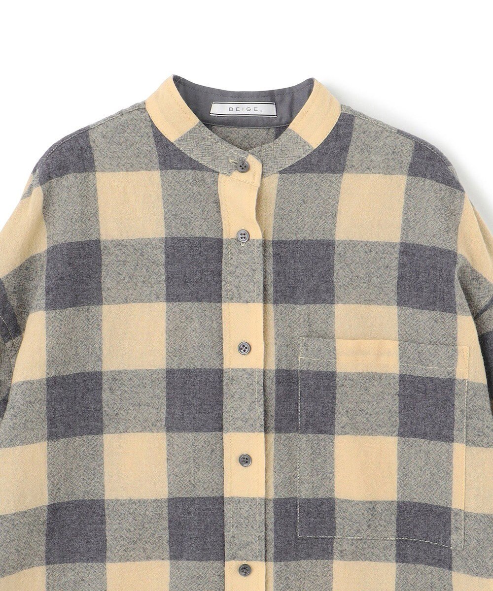 BEIGE， HOBBS / ウールチェックカシュクールブラウス 