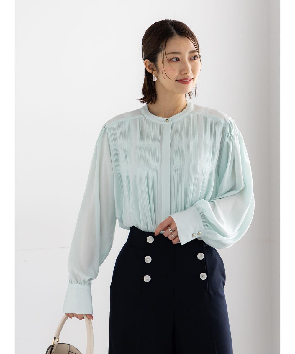 Te chichi プリーツサテンブラウス 