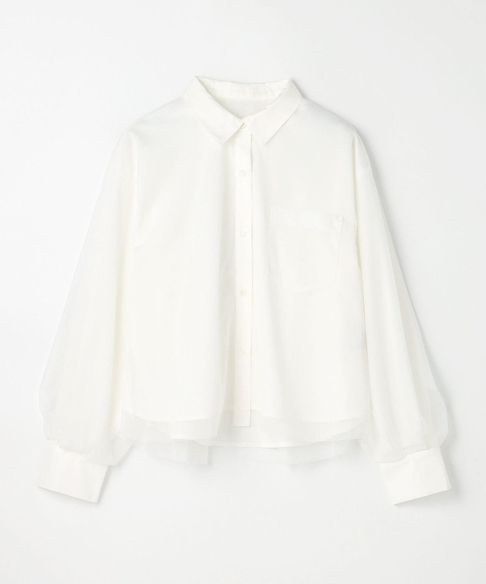 ANY L クロップドチュールコンビシャツ 