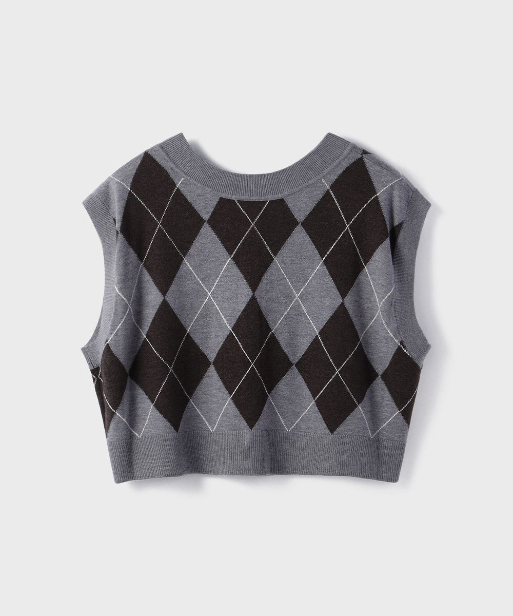 GRACE CONTINENTAL アーガイルニットベスト 