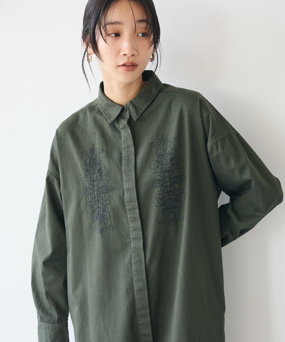 CRAFT STANDARD BOUTIQUE 刺繍入ツイルワンピース 