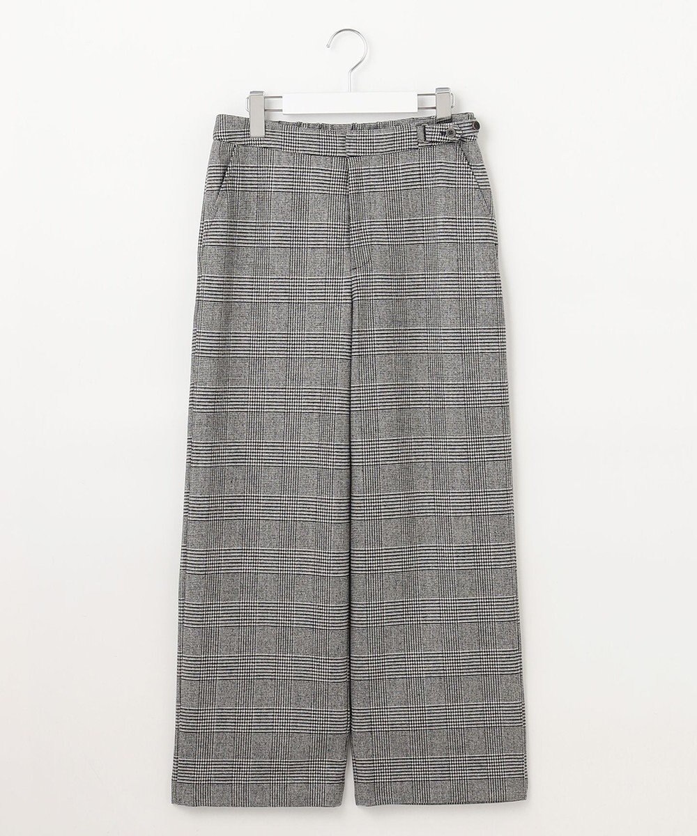 J.PRESS LADIES クラシカル グレンチェック セミワイド パンツ 