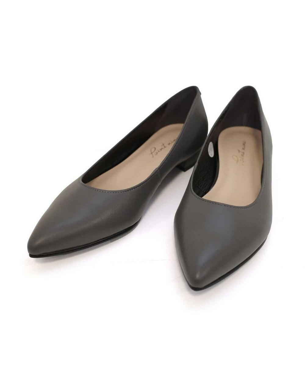Pointer 日本製 本革美脚ローヒールパンプス 