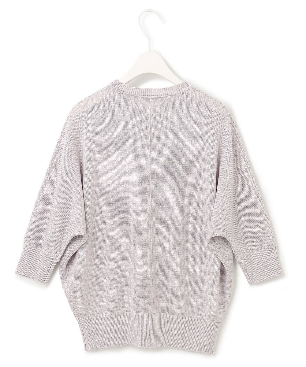 ICB L 【WEB限定カラーあり・洗える】ペーパーブレンドシャインニット 五分袖プルオーバー 