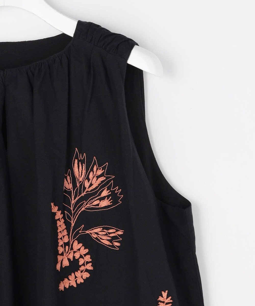 自由区 【カトリエムブーケ】Broderie a motifs floraux 刺繍サックワンピース 