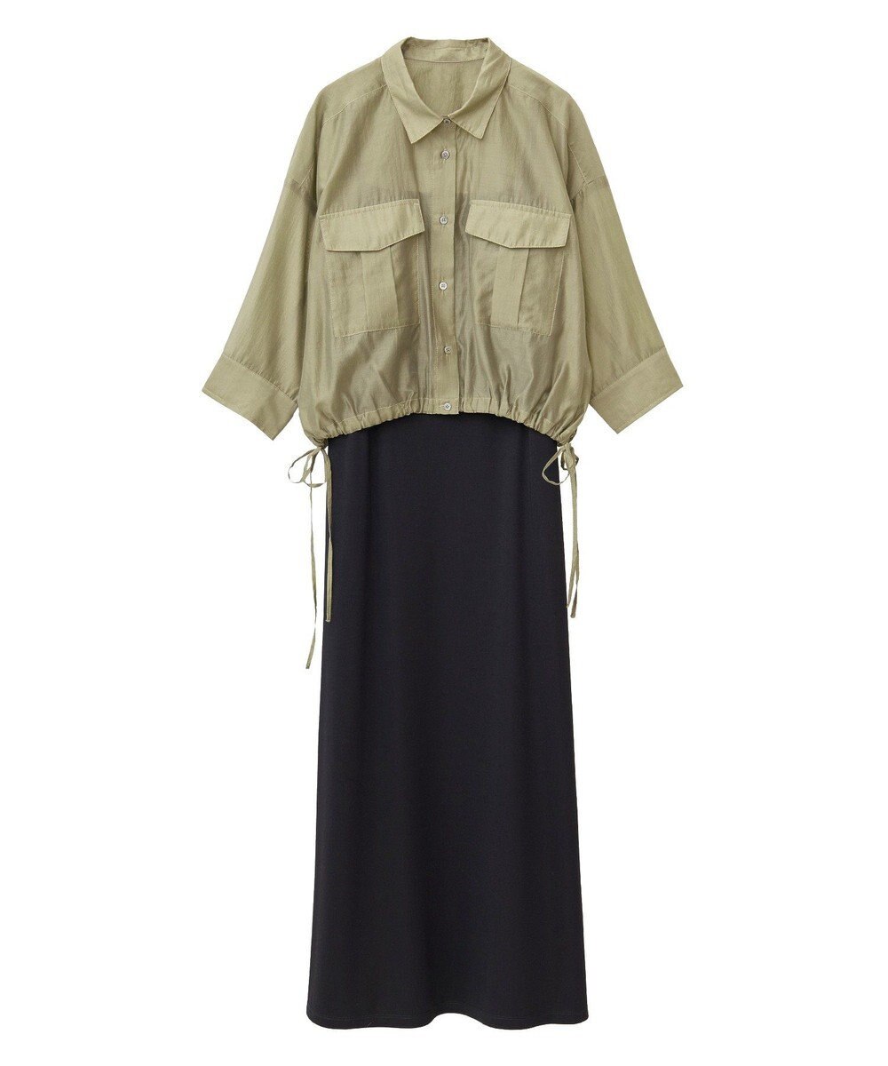 YECCA VECCA 【2点SET】シアーシャツ×Aラインキャミワンピース 