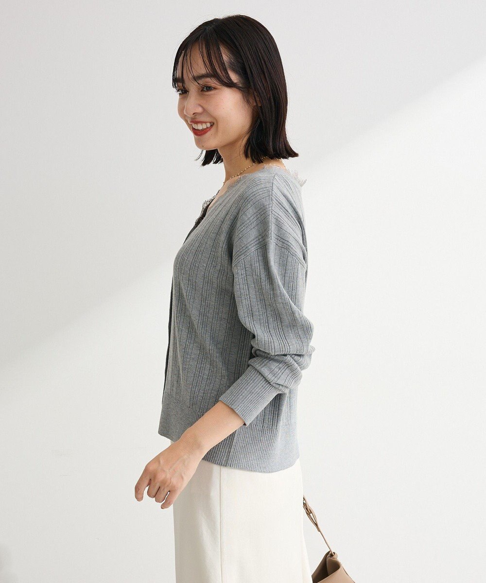 Green Parks レースドッキングニットカーディガン 