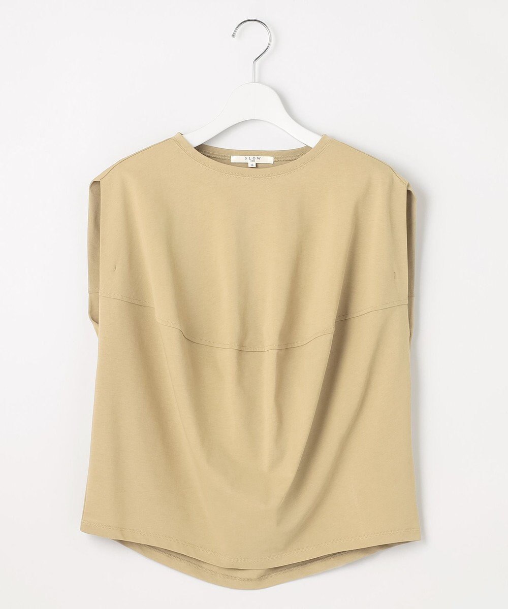 23区 L 【SLOW/一部店舗限定】ライトツイストコットン 切り替えデザイン Tシャツ 