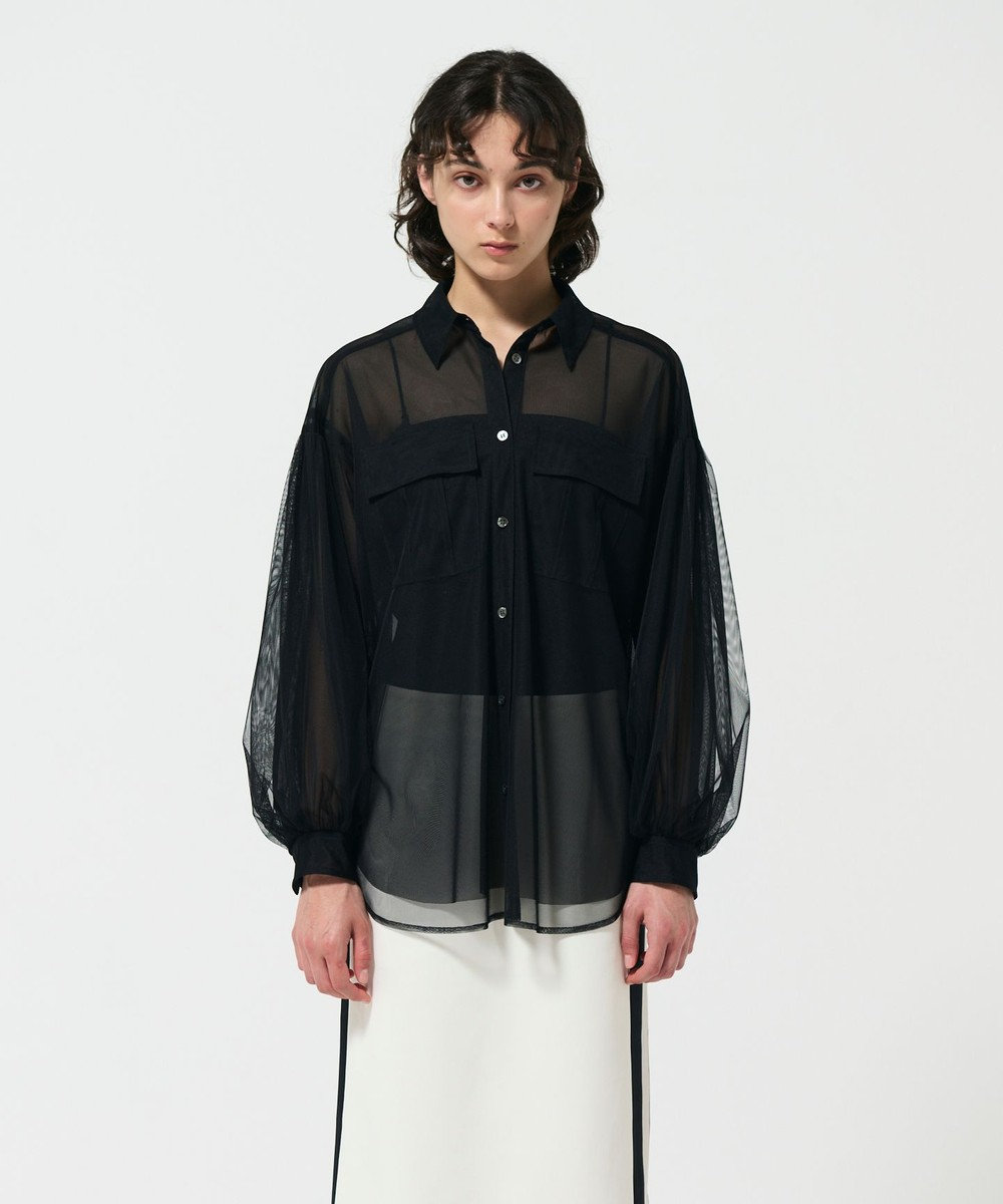 GRACE CONTINENTAL チュールレイヤードシャツ 