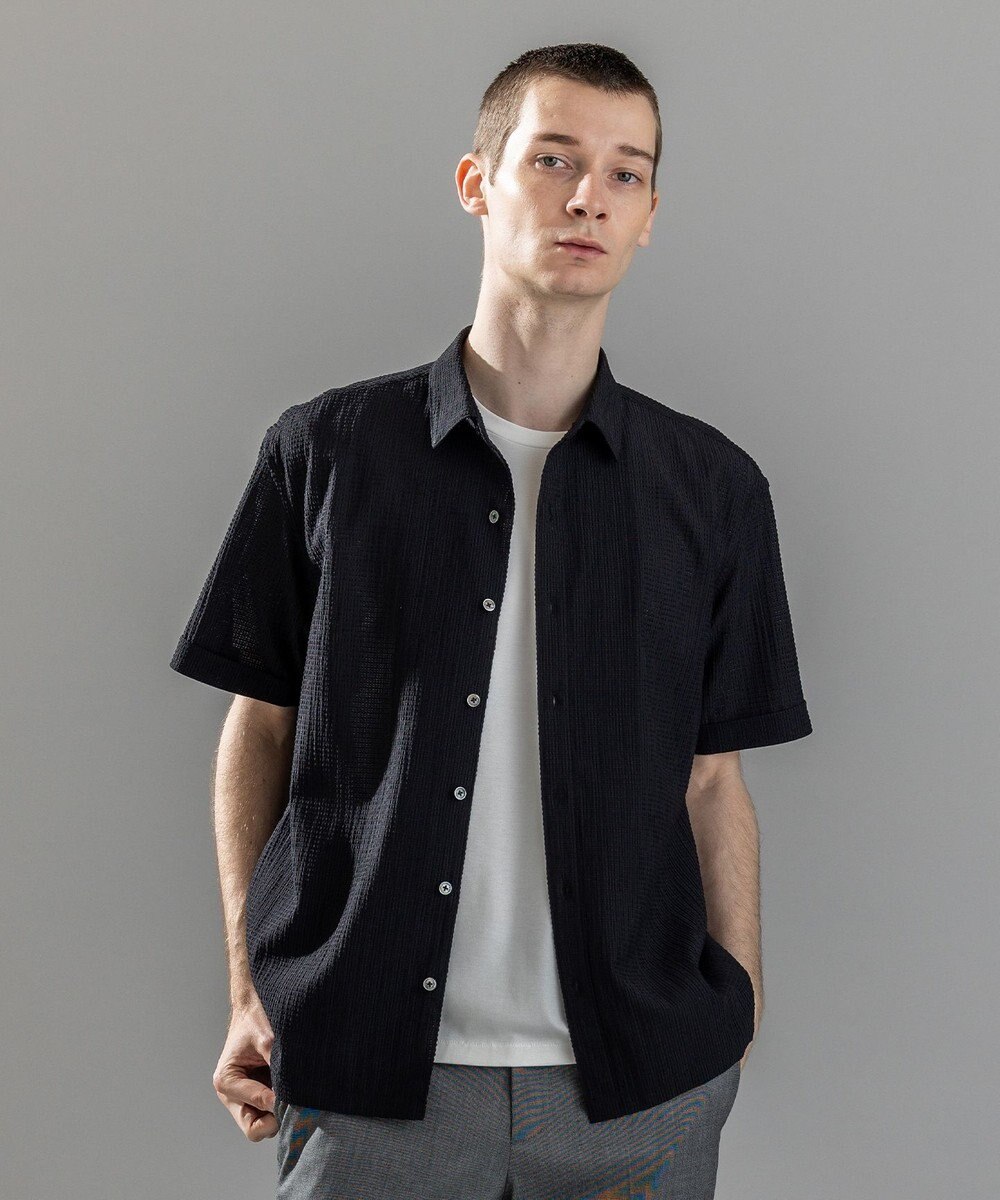 JOSEPH HOMME 新素材【通気性/ストレッチ】トリコサッカーストレッチ 　レギュラーカラー半袖シャツ 