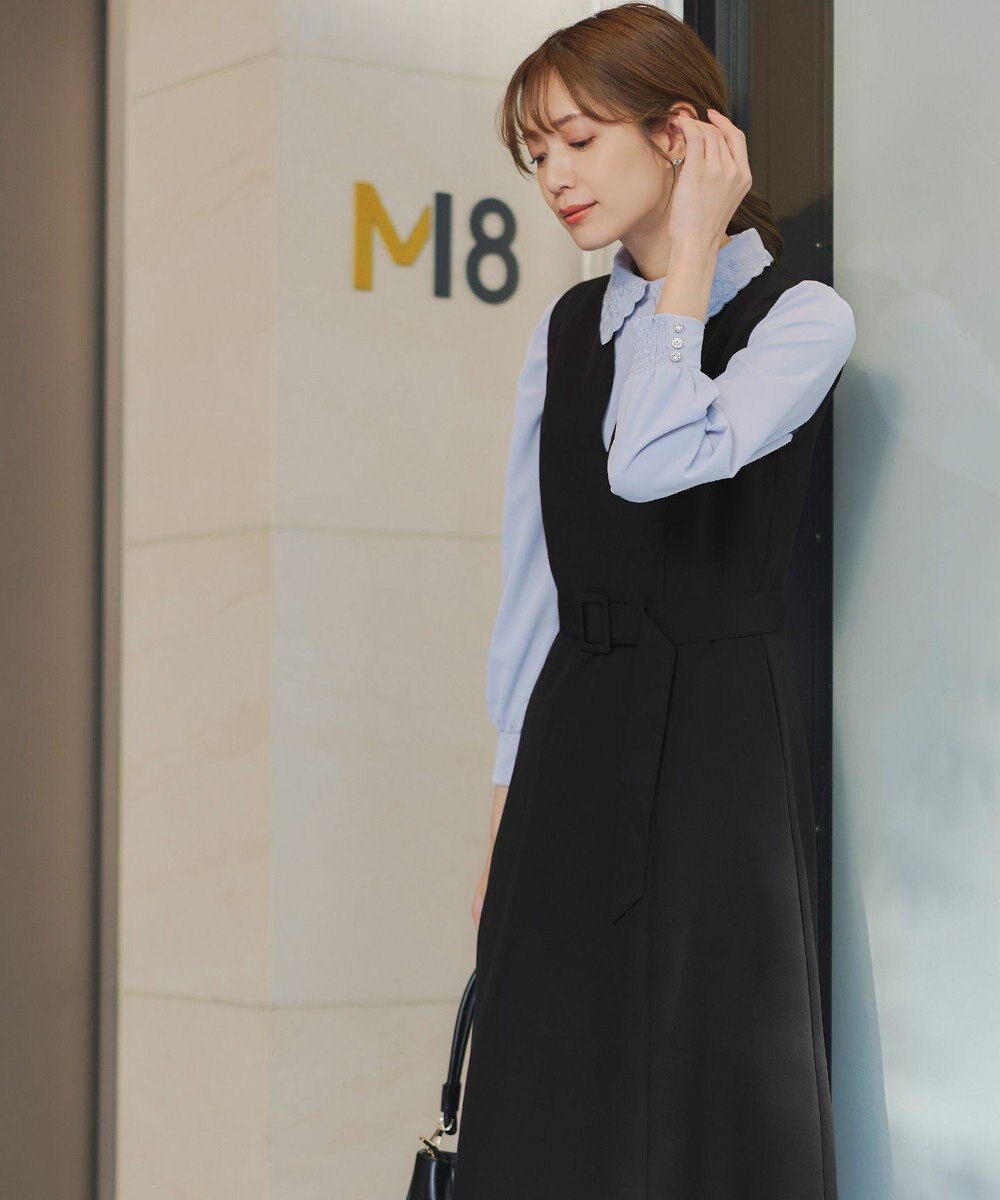 Tiaclasse 【洗える】ラウンドキーネックジャンパースカート 