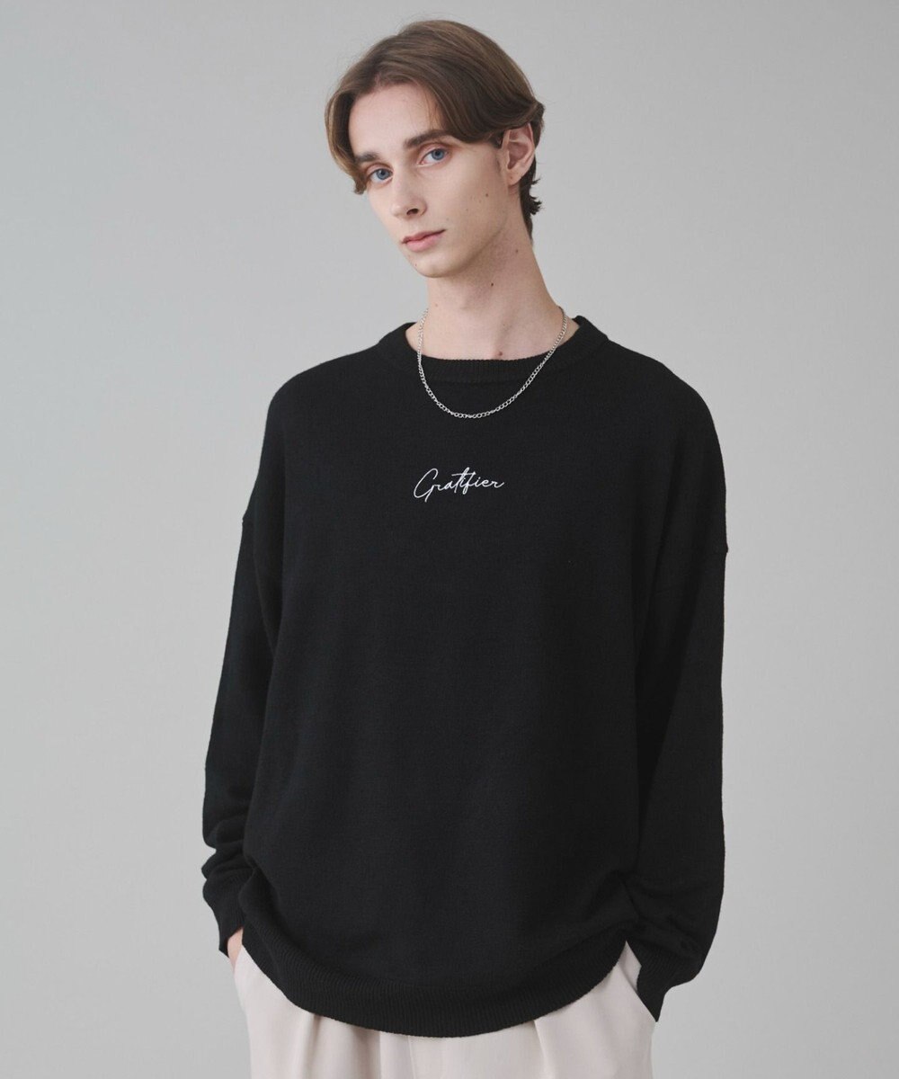 WEGO 【ユニセックス着用ITEM/SMLサイズ展開】アクセ付きワンポイントニットプルオーバー 