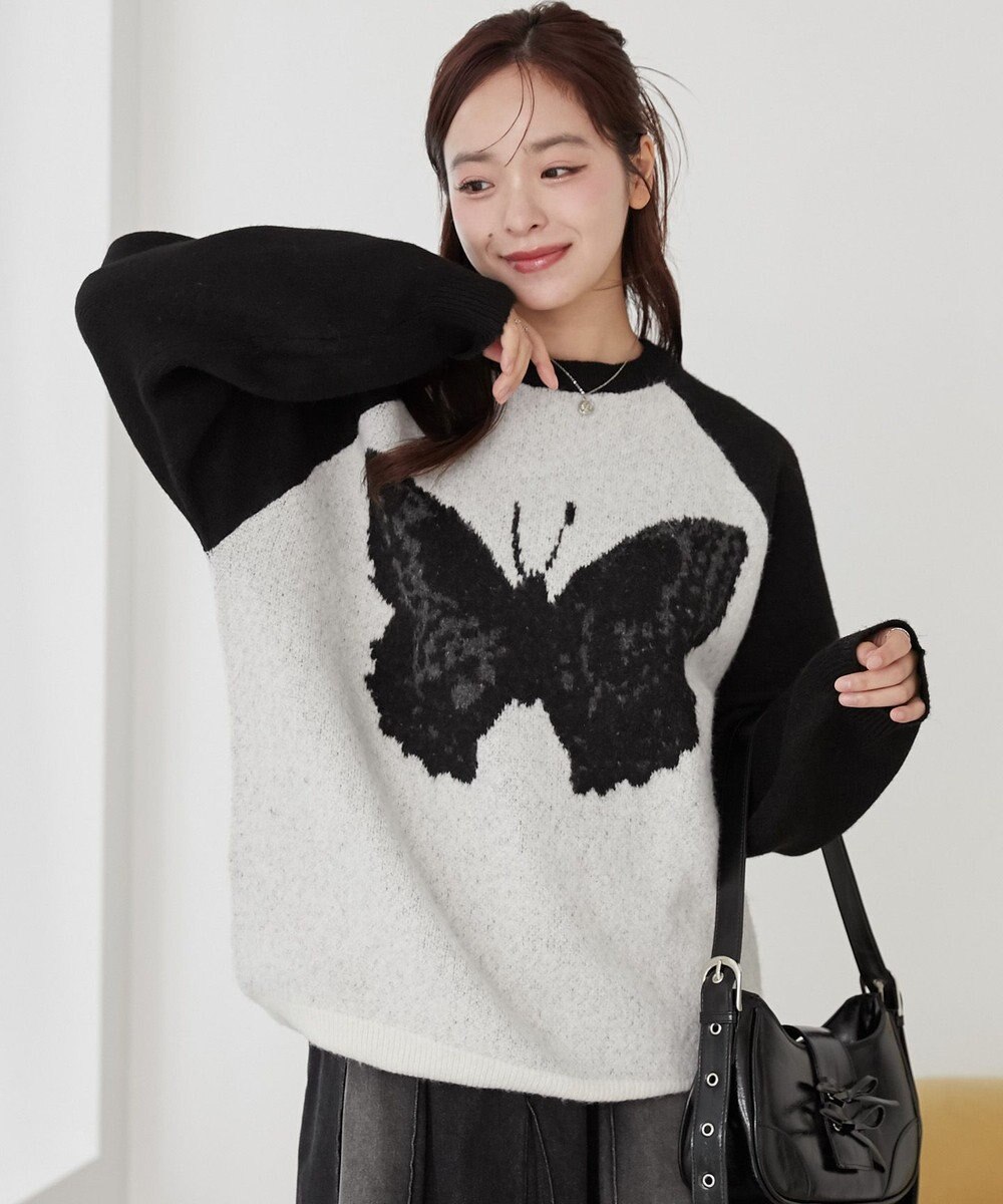 WEGO フラッフィーグラフィックBIGニットプルオーバー 