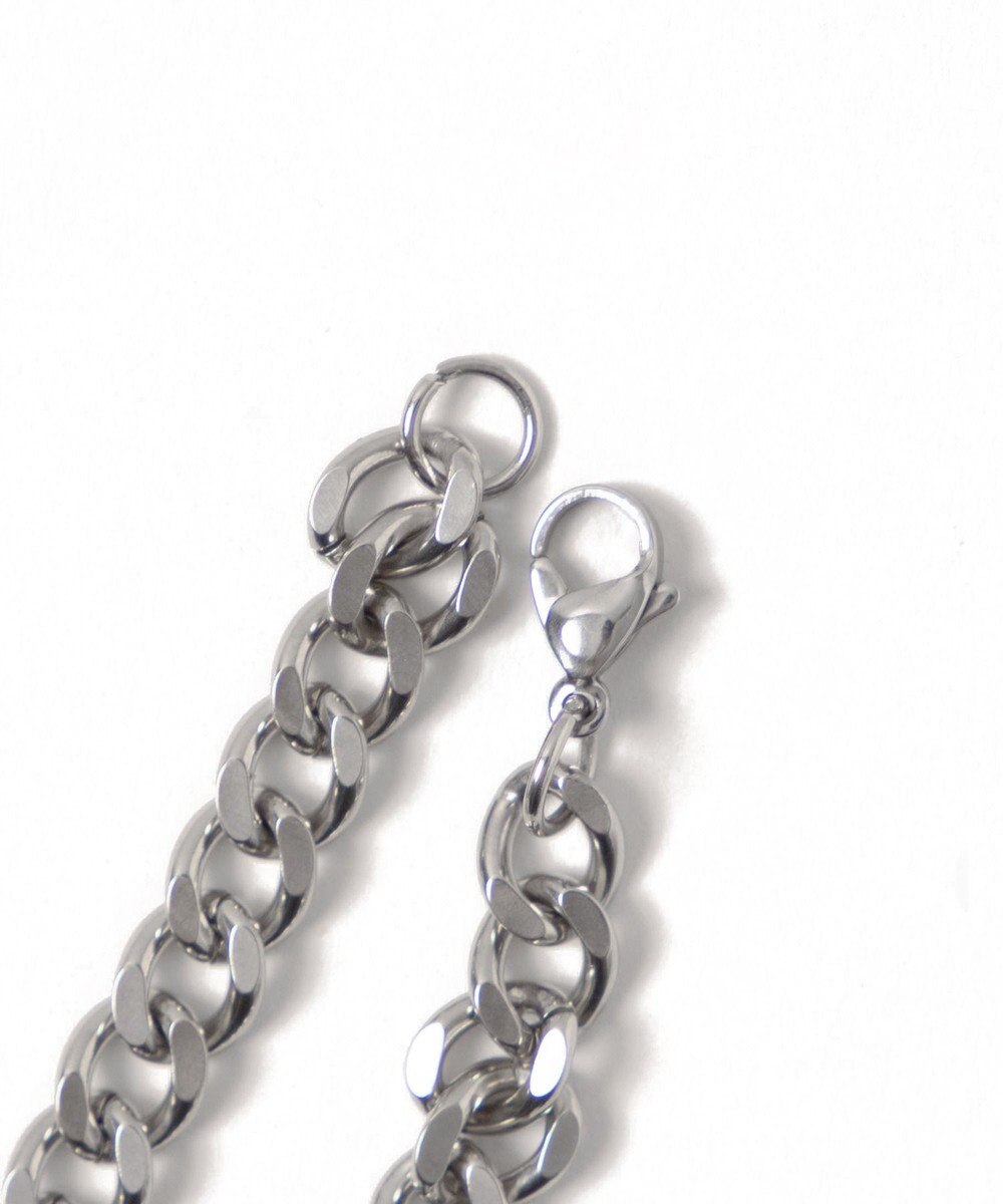 WEGO 【ユニセックス着用ITEM/2点セットネックレス付き/MLサイズ展開】アクセ付きラインリブメッシュプルオーバー 