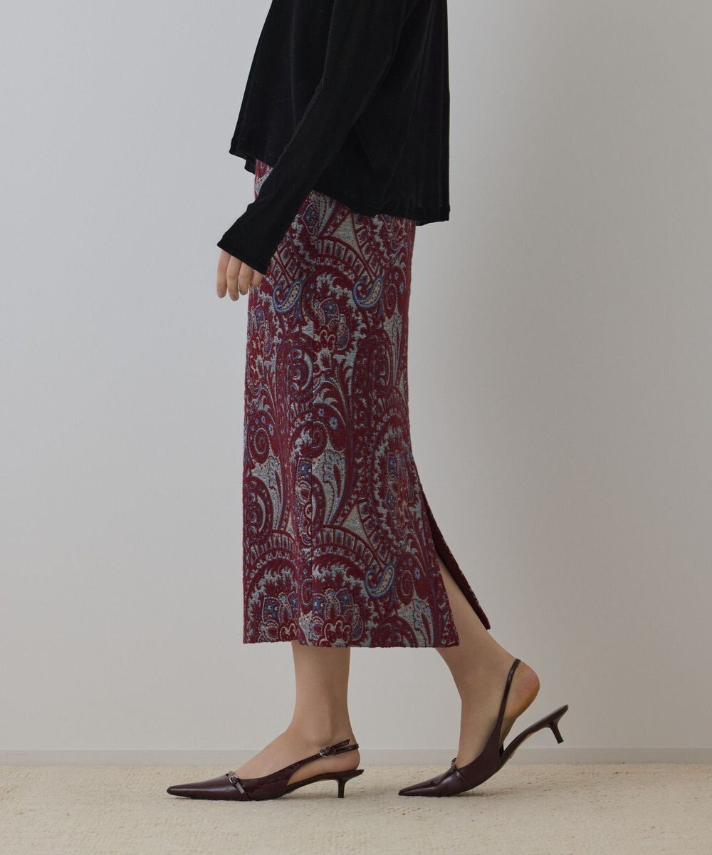 GRACE CONTINENTAL ラメペイズリージャガードスカート 