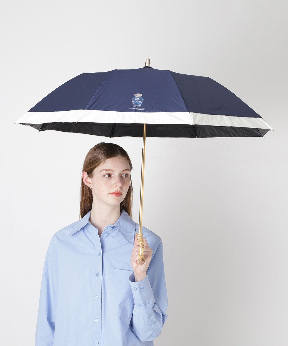 MOONBAT 【WEB限定/遮光率100%/遮熱/UV】POLO RALPH LAUREN（ポロ ラルフローレン）晴雨兼用日傘 ポロベア バイカラー 折りたたみ傘 楽折 