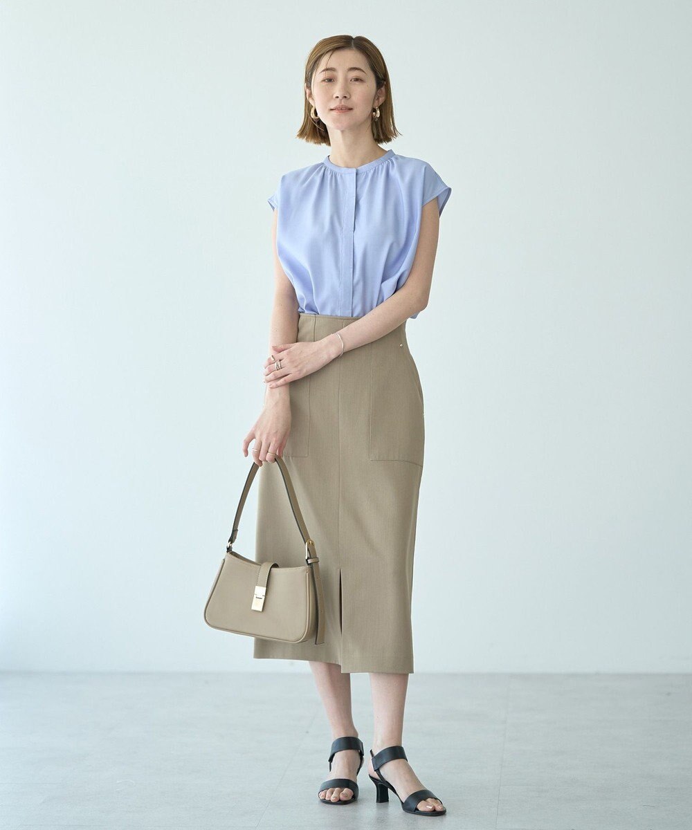 YECCA VECCA 【接触冷感】COOLバックピンタックブラウス 