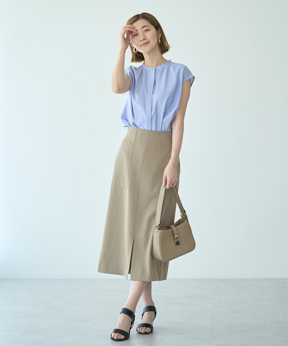 YECCA VECCA 【接触冷感】COOLバックピンタックブラウス 