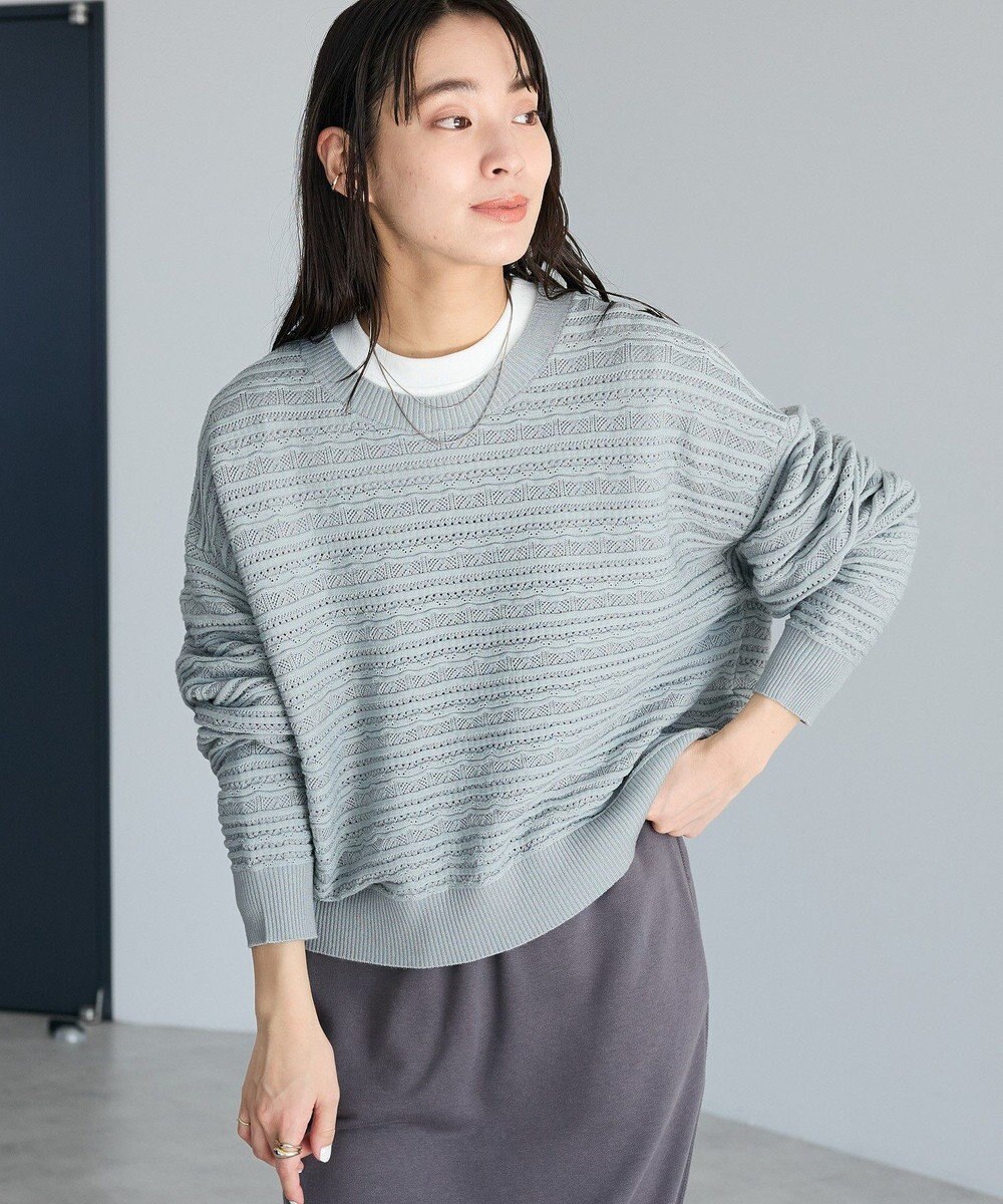 CRAFT STANDARD BOUTIQUE レースボーダーニットプルオーバー 