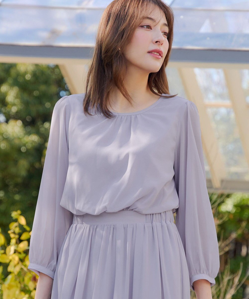 Tiaclasse L ブラウジングシフォンワンピース 