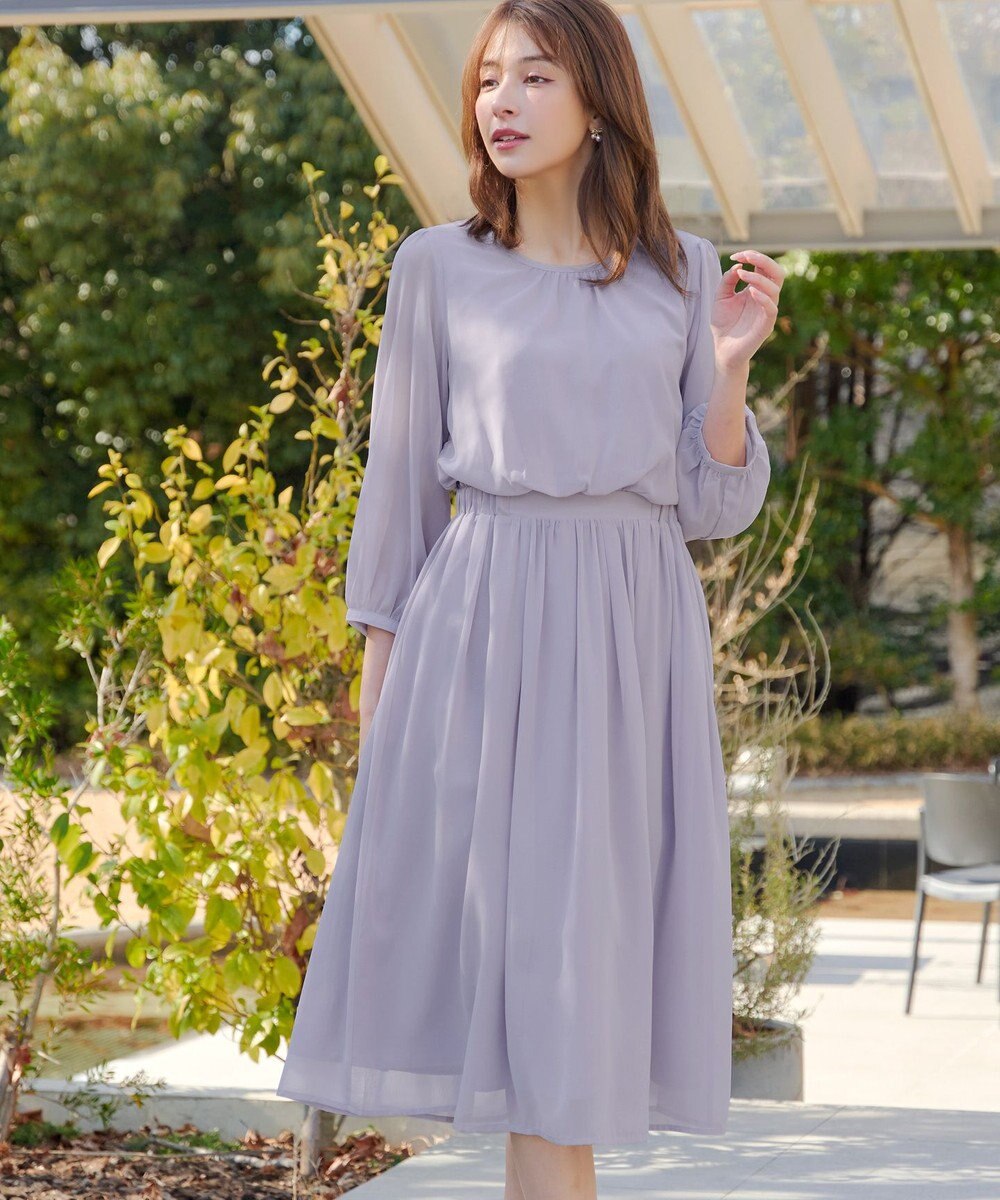 Tiaclasse L ブラウジングシフォンワンピース 