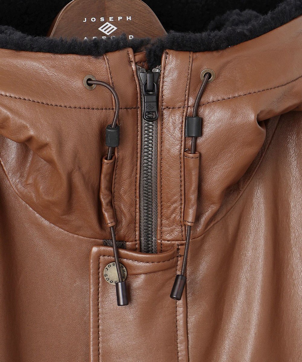 JOSEPH ABBOUD ベジタブルラムスキンレザーコート 