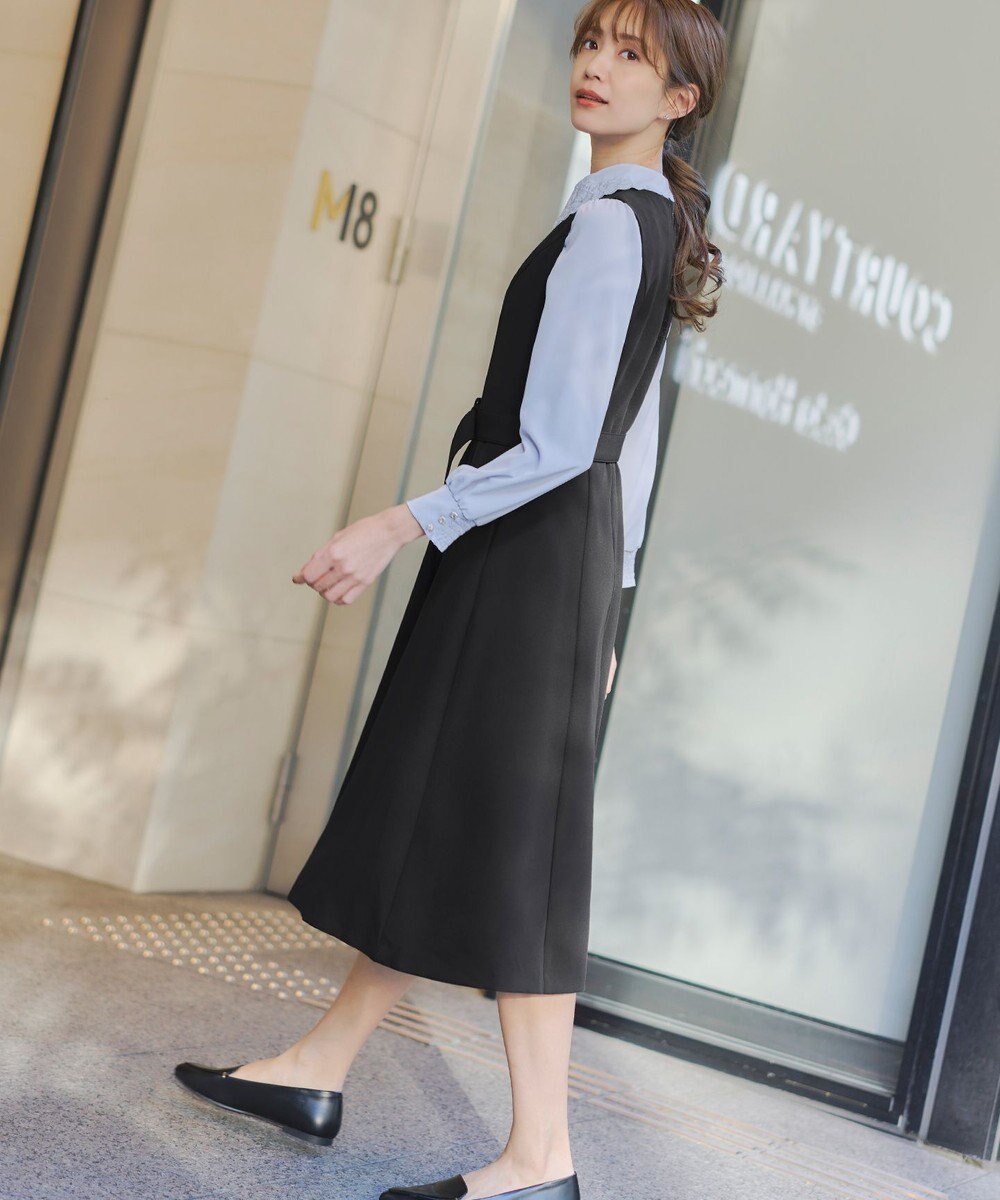 Tiaclasse 【洗える】ラウンドキーネックジャンパースカート 