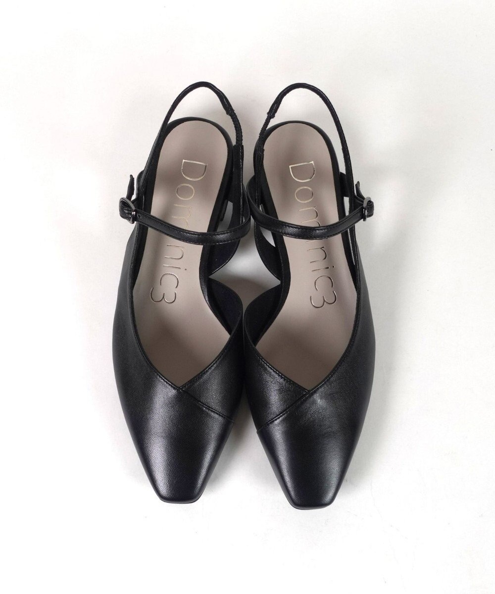 Dominic3 シープレザー Vカット バックストラップパンプス 