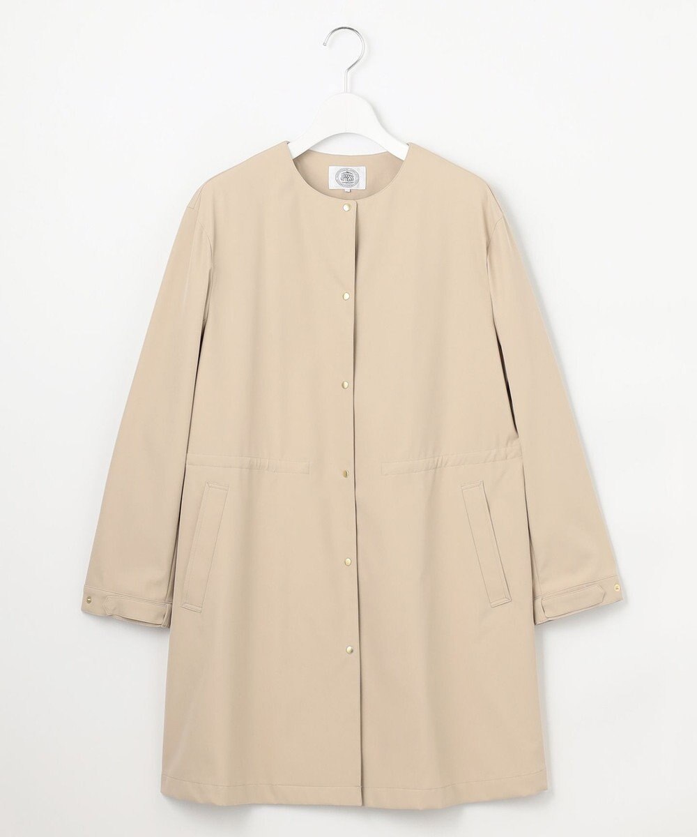 J.PRESS LADIES 【洗える・撥水】ドライツイルストレッチ ノーカラー コート 