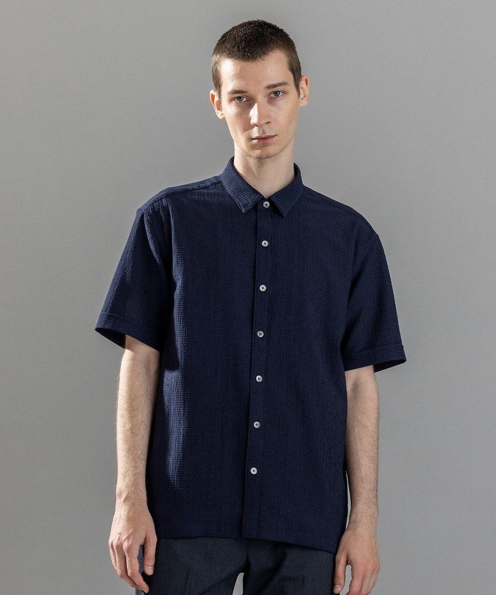 JOSEPH HOMME 新素材【通気性/ストレッチ】トリコサッカーストレッチ 　レギュラーカラー半袖シャツ 