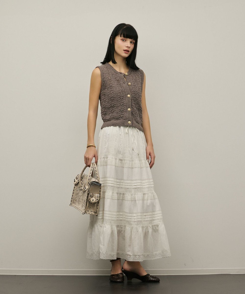 GRACE CONTINENTAL クロシェライクニットジレ 