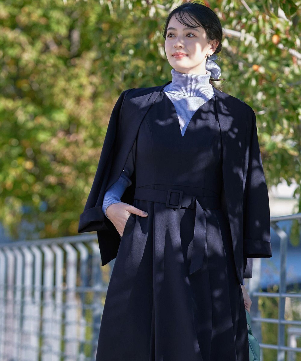 Tiaclasse 【洗える】ラウンドキーネックジャンパースカート 