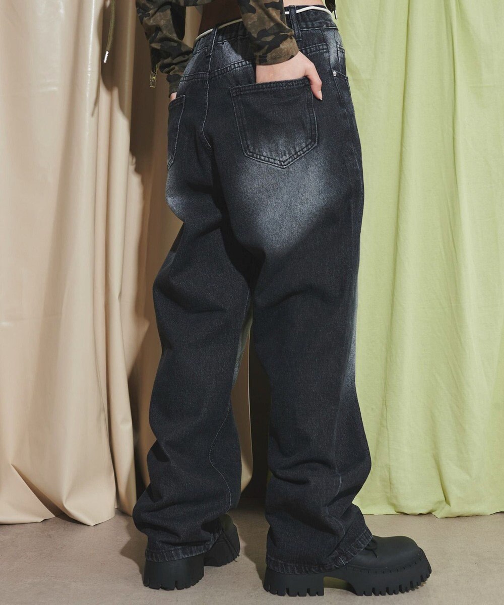 WEGO ウォッシュストリングデニム 