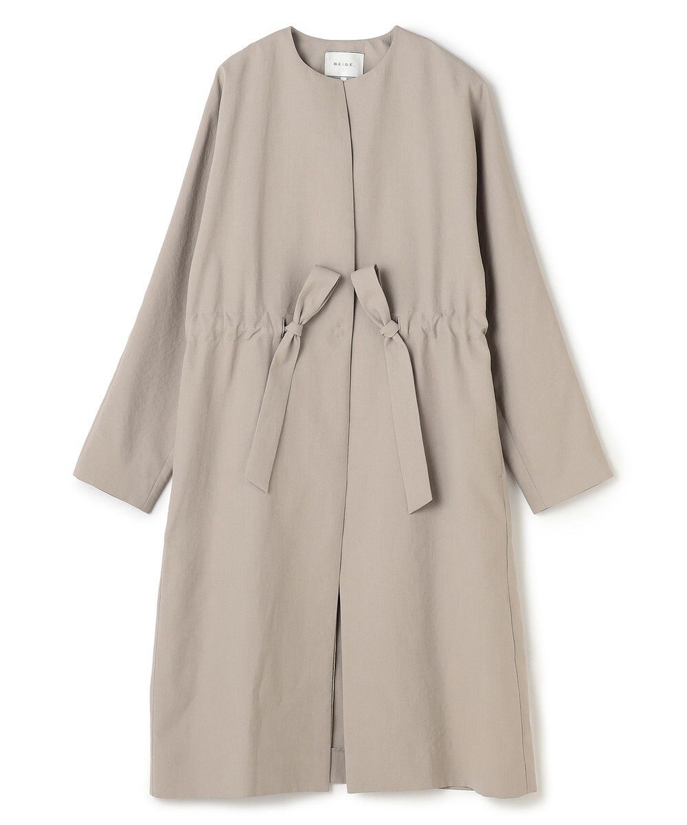 BEIGE， PORDIC / ドロスト付きロングスプリングコート 