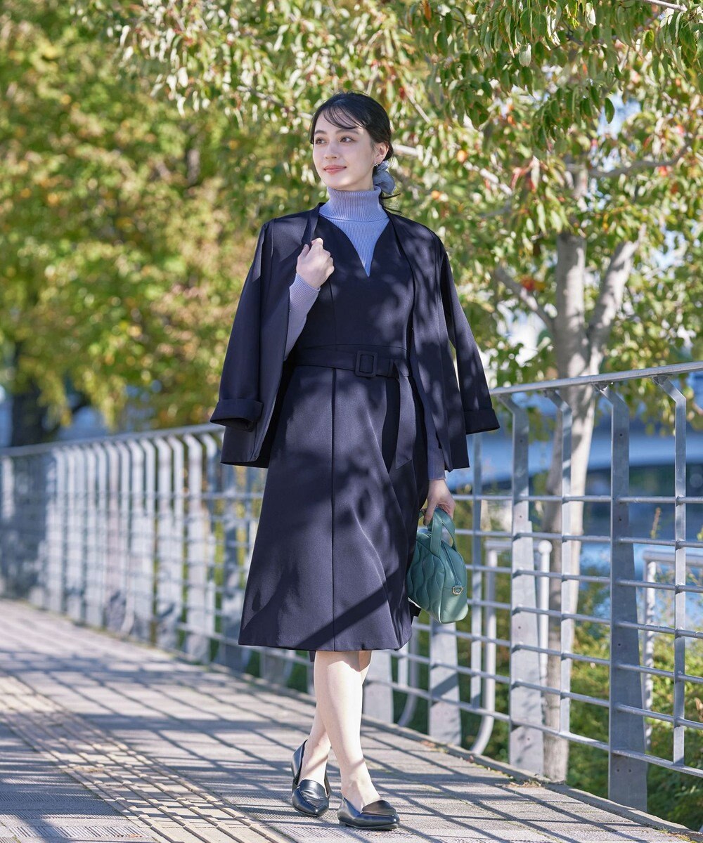 Tiaclasse 【洗える】ラウンドキーネックジャンパースカート 