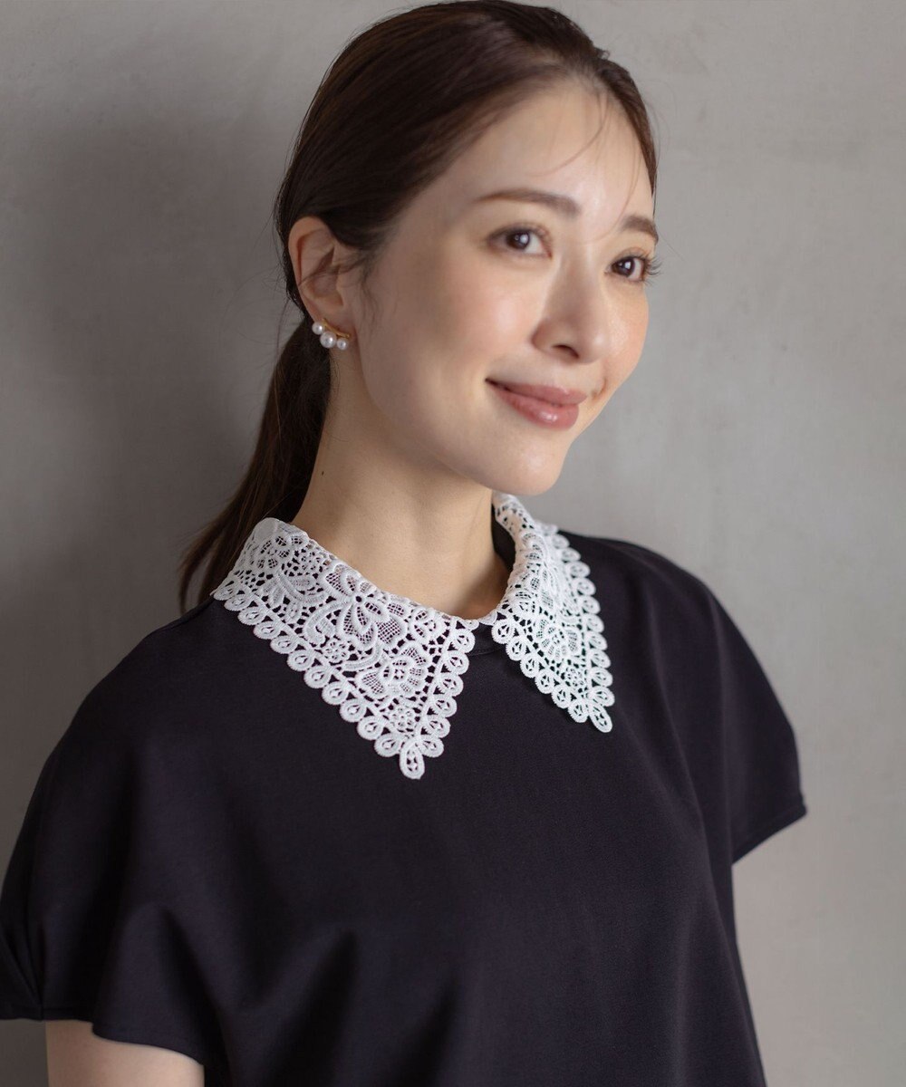 組曲 S 【2WAY】レース襟フレンチテリー カットソー 