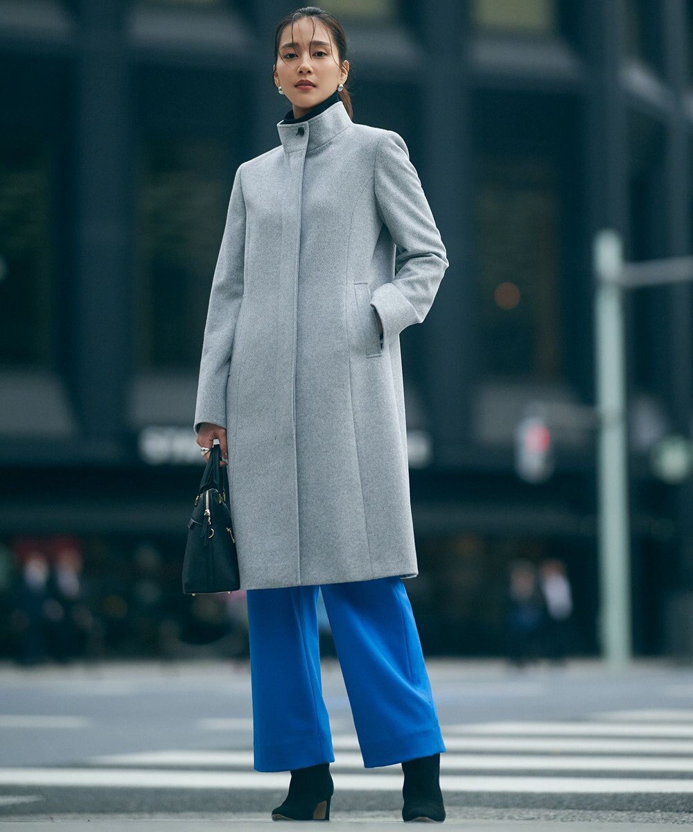 23区 S ウールカシミヤビーバー スタンドカラー コート 