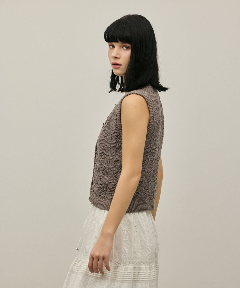 GRACE CONTINENTAL クロシェライクニットジレ 