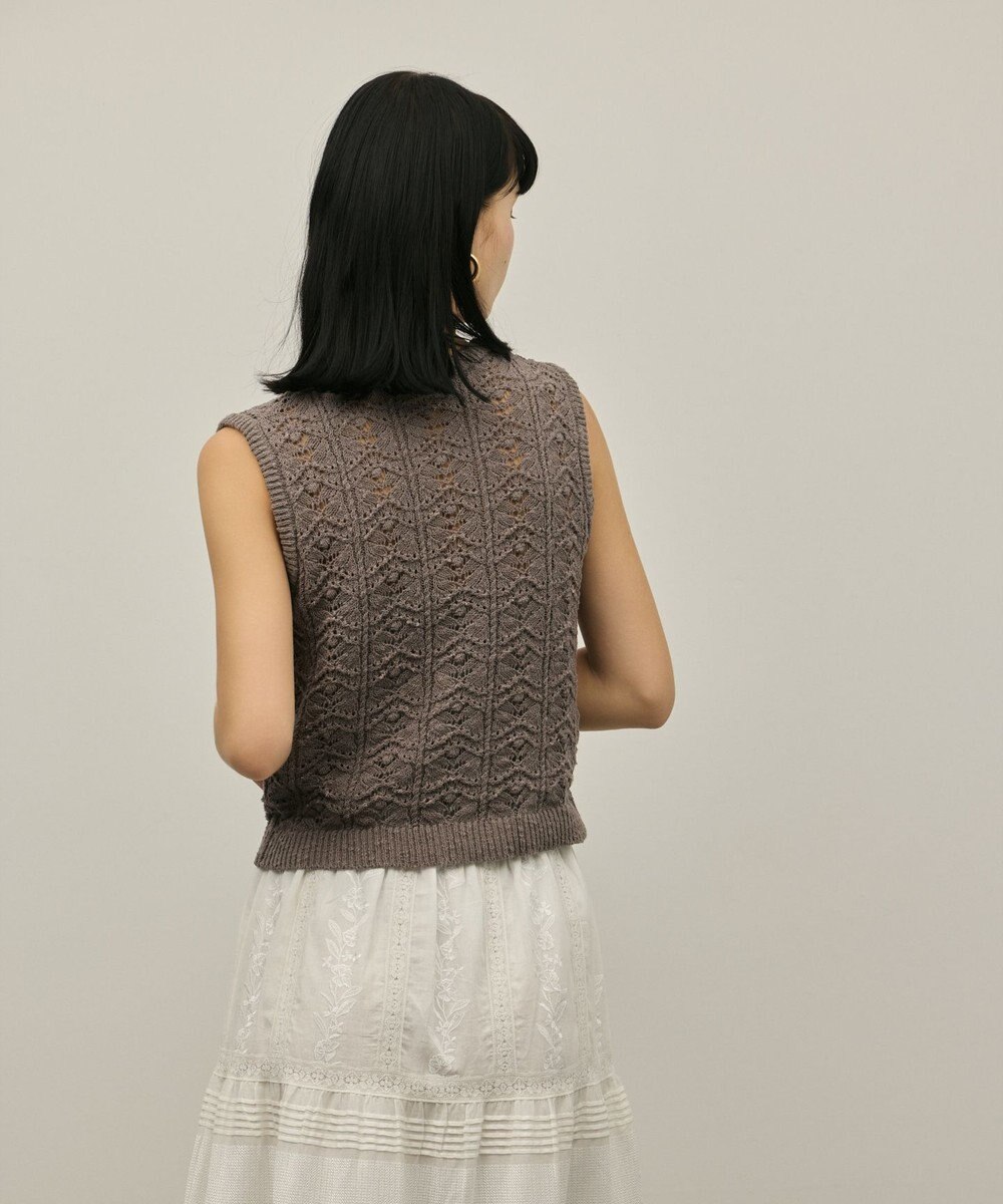 GRACE CONTINENTAL クロシェライクニットジレ 