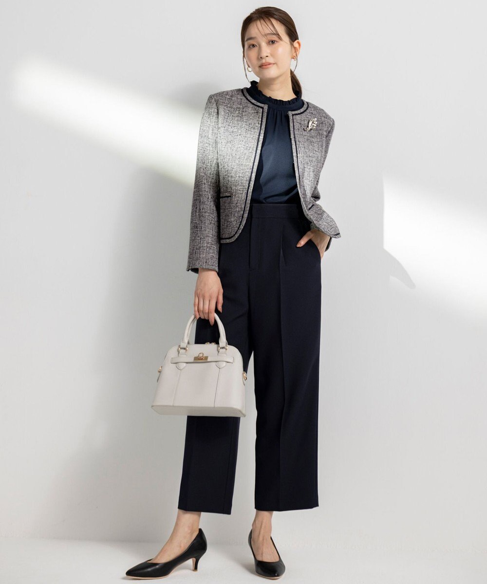 ANY SIS L 【洗える】ライトストレッチ ツイード ジャケット 