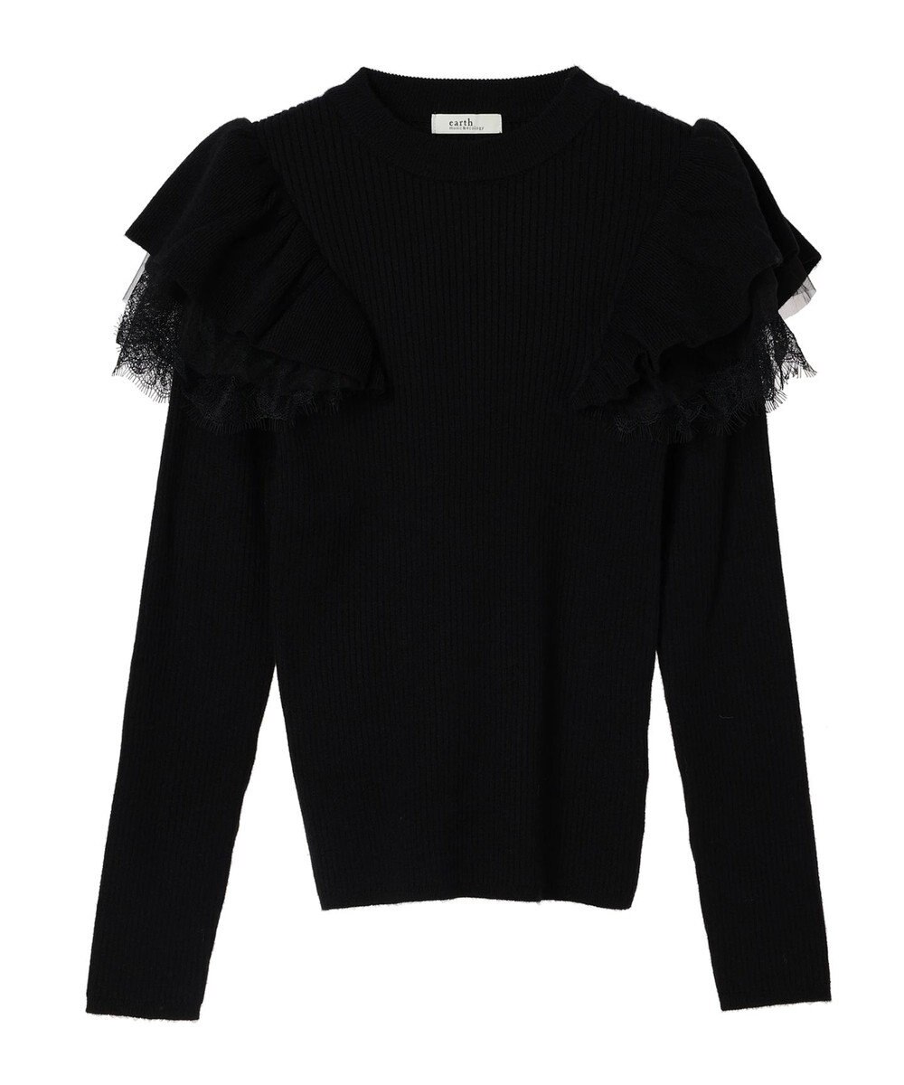 earth music&ecology ショルダーチュールレースプルオーバー 