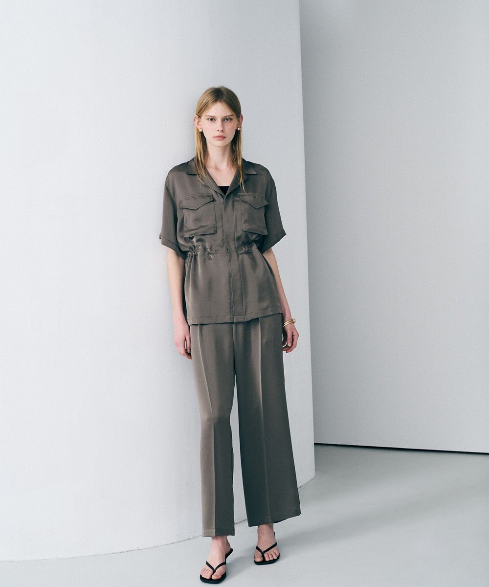 uncrave ライトダブルサテン ワイドパンツ 