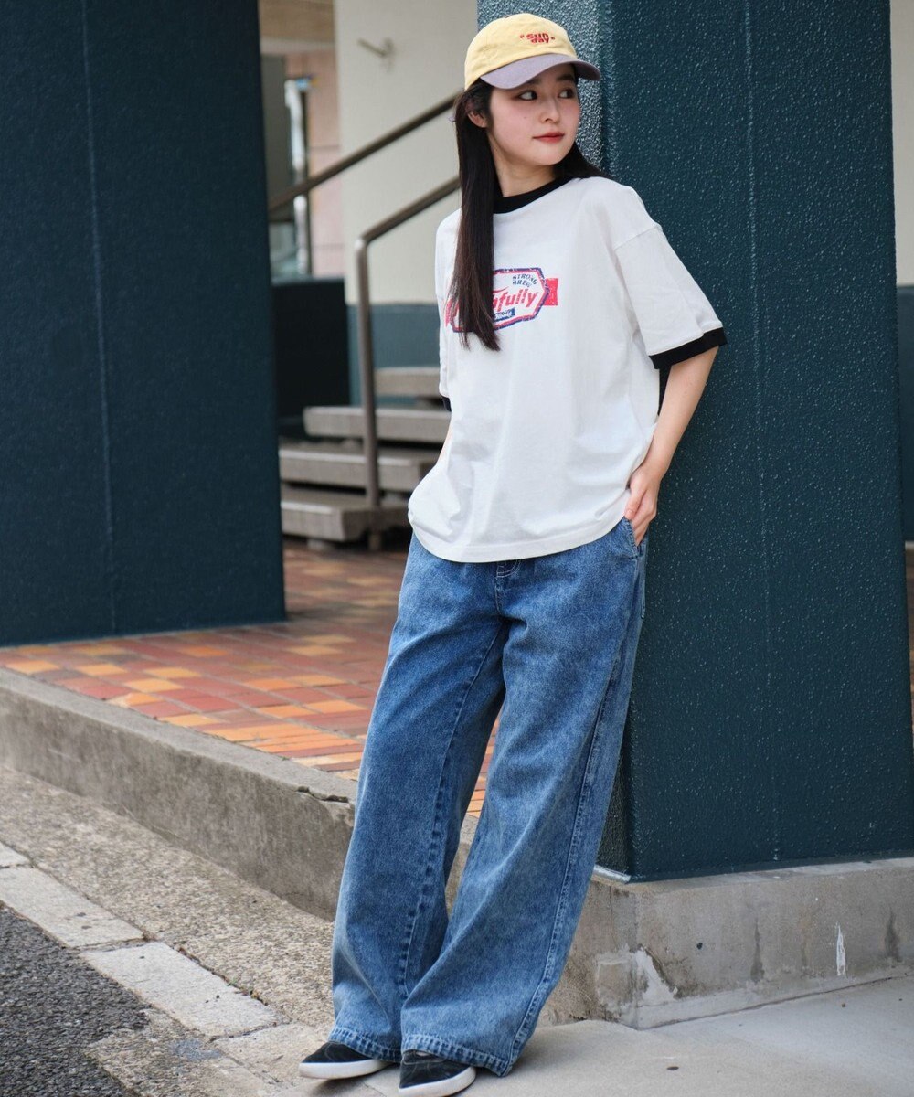 WEGO 【ユニセックス着用ITEM/MLサイズ展開】コンパクトフィットグラフィックリンガーT（SS） 