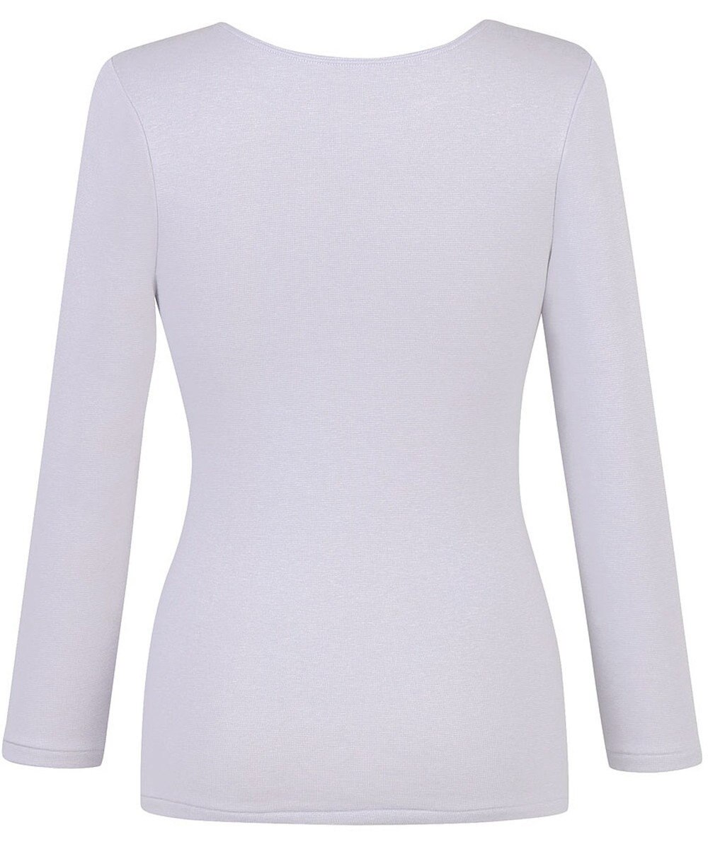 Wing あったかインナー 綿混素材 裏起毛(肌側) よく伸びる素材 ストレッチ性 保温性 【ラクのびサーモ】 ネックせまめ 8分袖 長袖 秋 冬 EL6912 ウイング／ワコール 