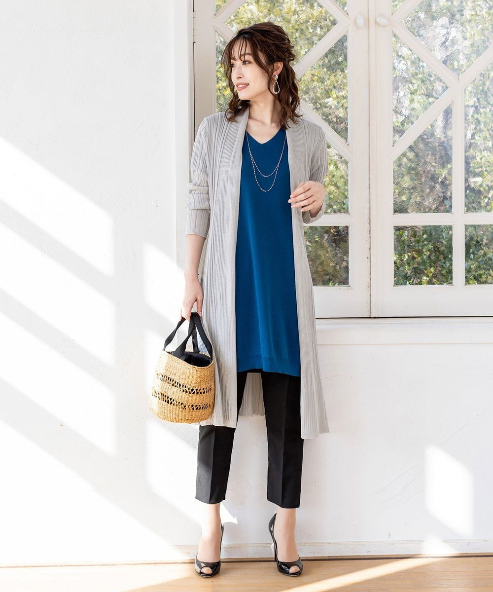 Tiaclasse L 【UVケア・接触冷感】さらっと羽織れる膝丈ロングトッパーガーディガン 