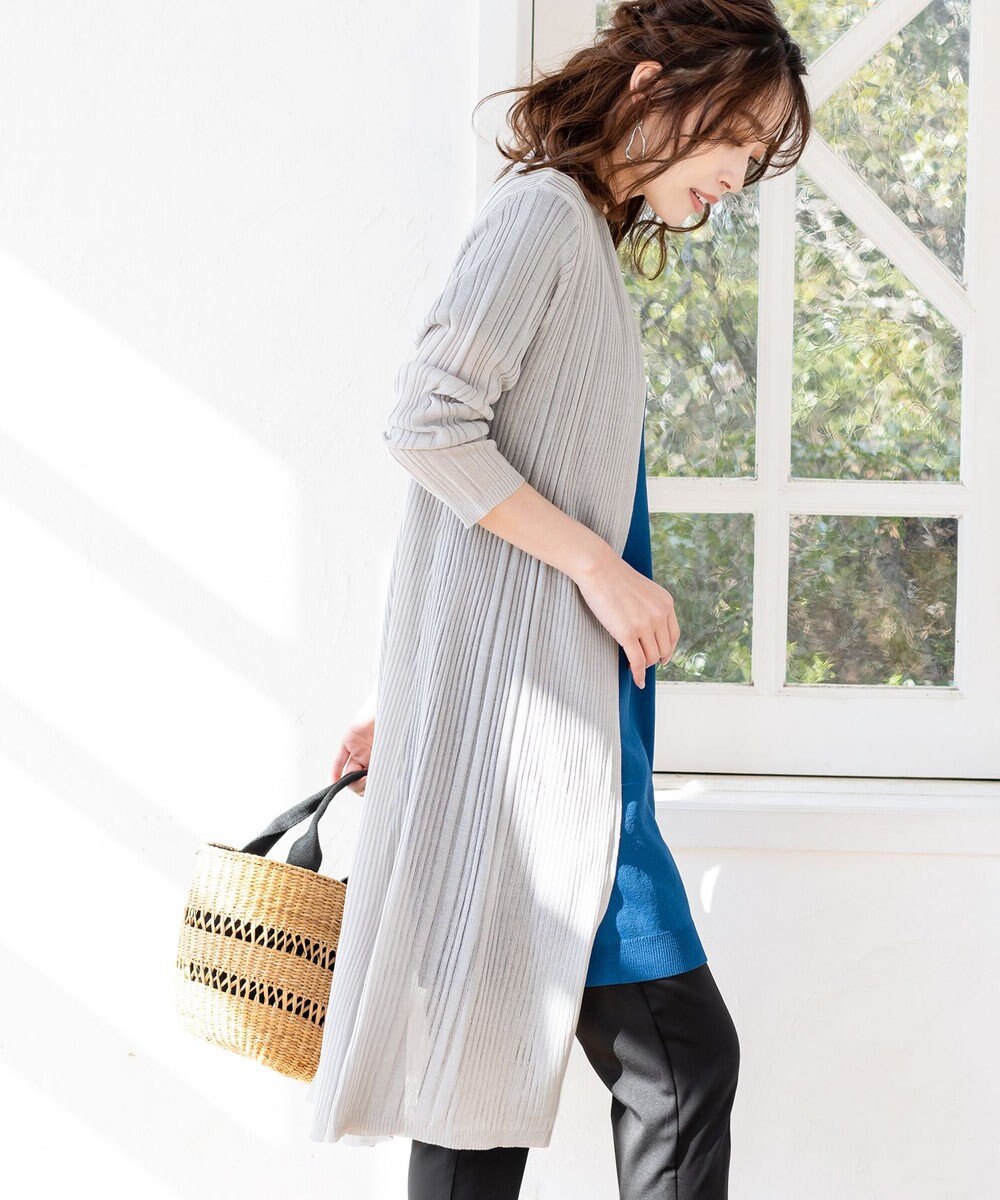 Tiaclasse L 【UVケア・接触冷感】さらっと羽織れる膝丈ロングトッパーガーディガン 