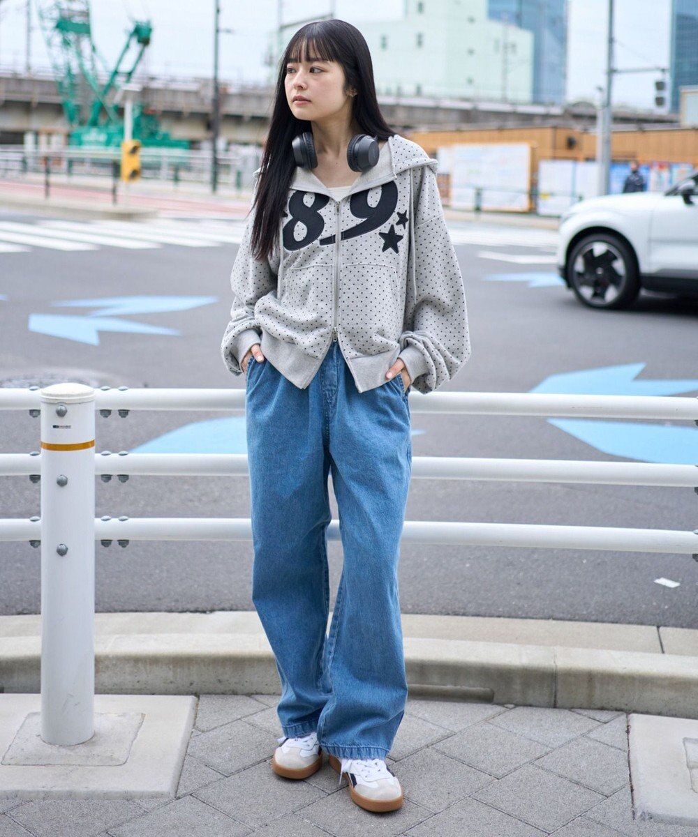 WEGO 【ユニセックス着用ITEM/ウエストゴム】ユルフィットデニムイージーパンツ 